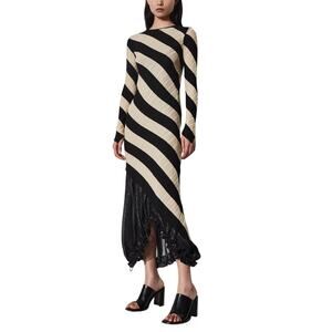 Petar Petrov Striped Tan Black Adon Size 36 (US 4) Dress